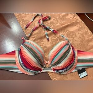 Striped Bikini Top 34D